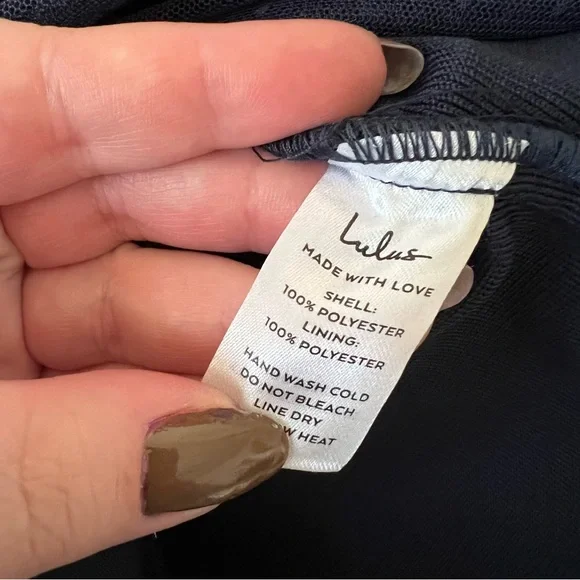 Lulus | Posh Outlook Navy Blue Swiss Dot Cutout Bodycon Dress - Picture 7 of 7